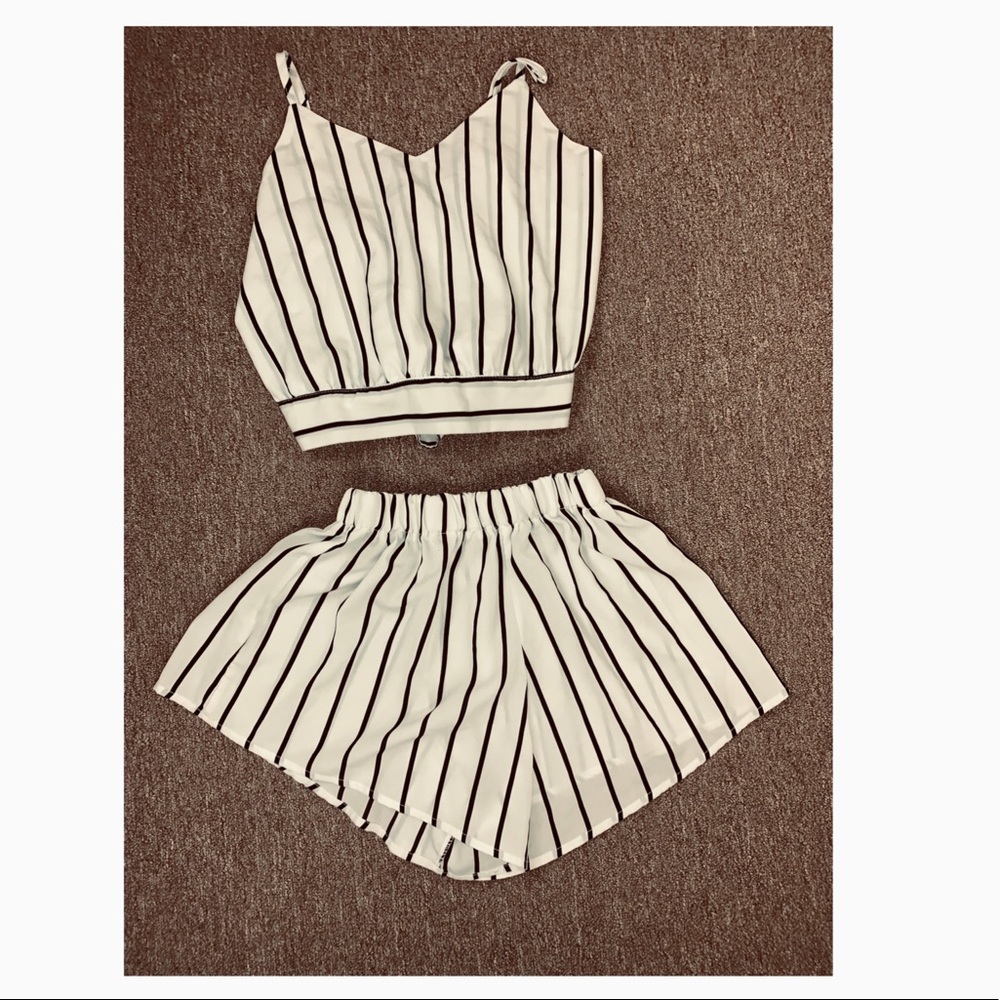 Black and white shorts two piece set from She In